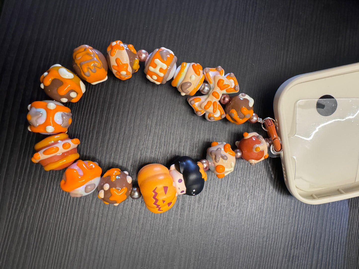 jelly-painted beads with PopBean Dimoo pumkin