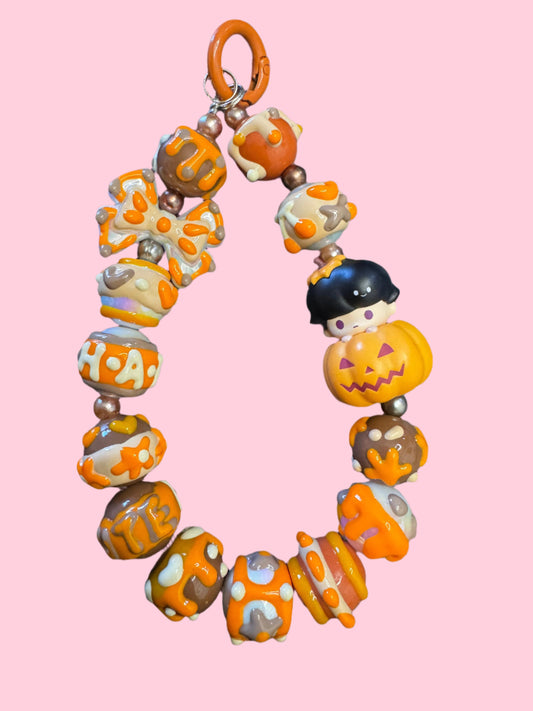 jelly-painted beads with PopBean Dimoo pumkin