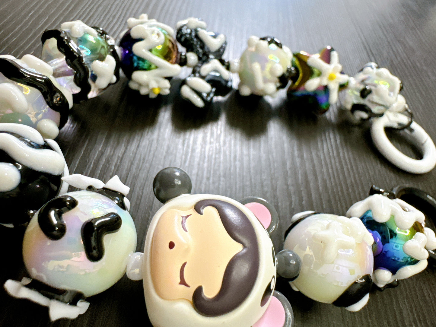 jelly-painted beads with PopBean SkullPanda Panda limited edition